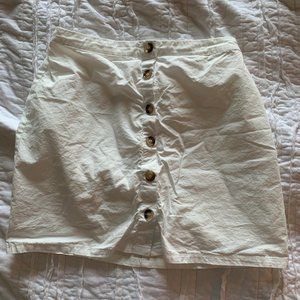 White Button Up Mini Skirt